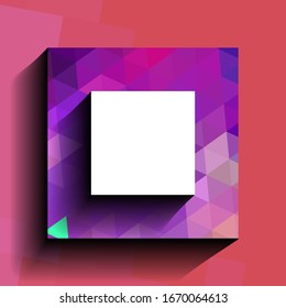 Square frame. Mosaic frame. Vector template for advertising. 3D border concept for your presentations.
