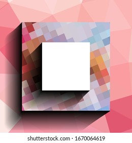 Square frame. Mosaic frame. Vector template for advertising. 3D border concept for your presentations.