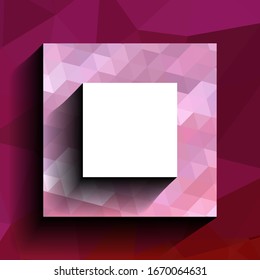 Square frame. Mosaic frame. Vector template for advertising. 3D border concept for your presentations.