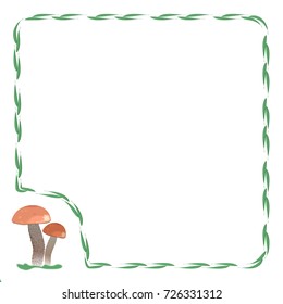 square frame with mushrooms, vector illustration