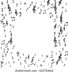 Black Musical Notes On White Background Stock Vector (Royalty Free ...