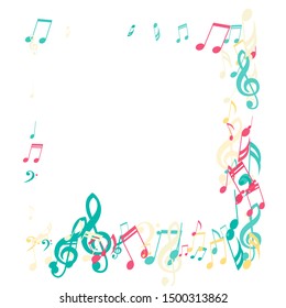 Square Frame Musical Notes Bass Treble Stock Vector (Royalty Free ...