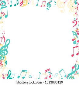 Square Frame Musical Signs Abstract Background Stock Vector (royalty 