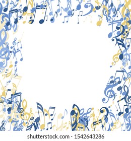 Square Frame Musical Notes Bass Treble Stock Vector (Royalty Free ...