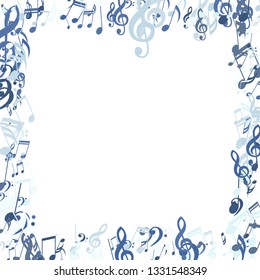 Square Frame Musical Notes Trendy Background Stock Vector (Royalty Free ...