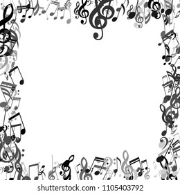 Square Frame Musical Signs Abstract Background Stock Vector (Royalty ...