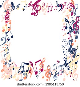 Square Frame Musical Signs Modern Background Stock Vector (Royalty Free ...