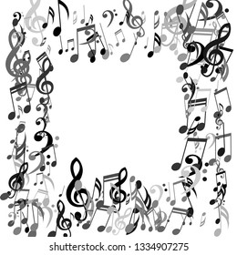 Square Frame Musical Symbols Abstract Background Stock Vector (Royalty ...