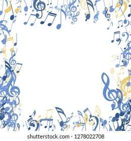 Square Frame Musical Symbols Trendy Background Stock Vector (Royalty ...