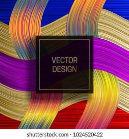 Square frame on saturated colorful background. Trendy holographic packaging design or cover template.
