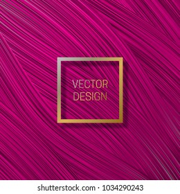 Square frame on saturated pink background. Trendy packaging design or cover template.