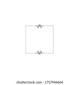 Square frame on a white background. Hand drawn flourish elements. Vector.