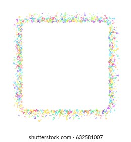 Square frame on white background made of question marks. White question marks with colorful strokes. Vector illustration.