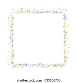 Square frame on white background made of question marks. White question marks with colorful strokes. Vector illustration.