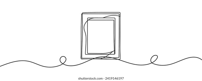 Square frame one line.Geometric frame continuous line.Simple abstract square frame.Square one line drawing.One line frame.