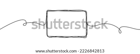 Square frame one line.Geometric frame continuous line.Simple abstract square frame.Square one line drawing.One line frame.