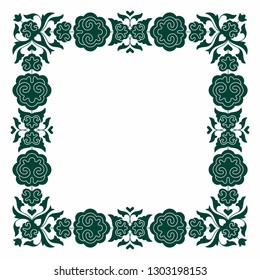 Square frame in oriental style