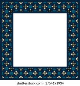 Square frame with ornament. Quatrefoil. Vector frame.