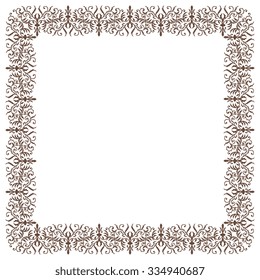 Square frame with ornament  vintage style. 