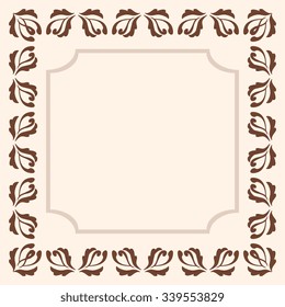 Square frame with ornament  vintage style.