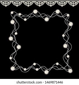 square frame of pearl decoration