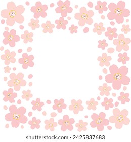 Quadratischer Rahmen aus rosa Kirschblüten