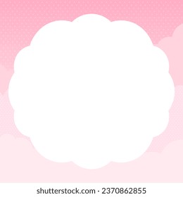 square frame of pink clouds and sky
