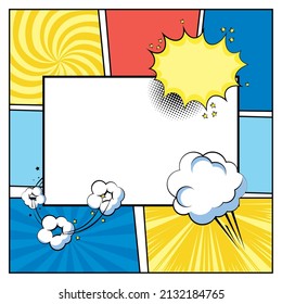 square frame pop art style