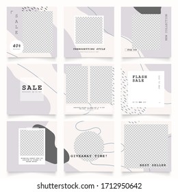 afiche del puzzle de marco cuadrado. banner de publicación en medios sociales para promoción de la venta de moda. ilustración vectorial de fondo de terracota color rosa marrón