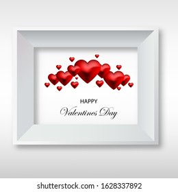 
Square frame with red hearts abstract background. Design element for valentines day.