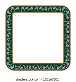 square frame with a retro or classic style floral ornament. background for text or banners with natural themes.
