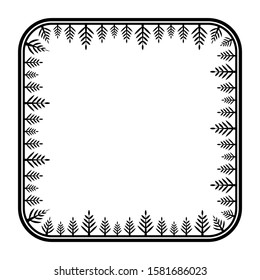 square frame with a retro or classic style floral ornament. background for text or banners with natural themes.