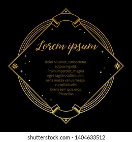 Square frame in retro style. Vector template