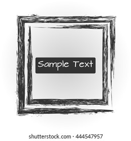 The square frame. Rough untidy brush. Abstract image.
