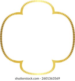 Square Frame round circular design artistic Gold picture frame luxury golden frame gold border vector royals framework decoration decorative element white background 