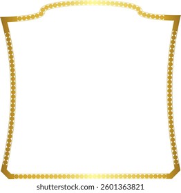 Square Frame round circular design artistic Gold picture frame luxury golden frame gold border vector royals framework decoration decorative element white background 