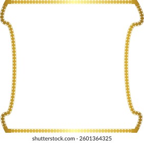 Square Frame round circular design artistic Gold picture frame luxury golden frame gold border vector royals framework decoration decorative element white background 