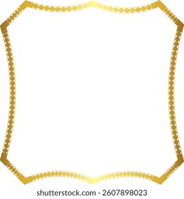 Square Frame round circular design artistic Gold picture frame luxury golden frame gold border vector royals framework decoration decorative element white background 