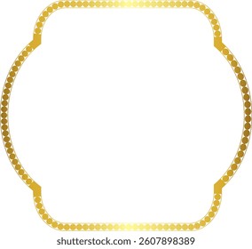 Square Frame round circular design artistic Gold picture frame luxury golden frame gold border vector royals framework decoration decorative element white background 