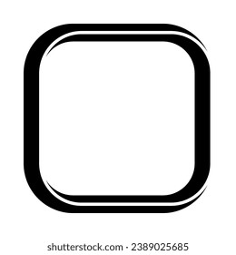 Square frame rounded corners doodle frame border square banner markers