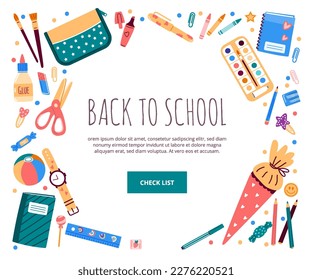 School Supplies Vector Art & Graphics