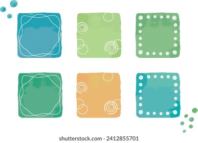 square frame set of green water images