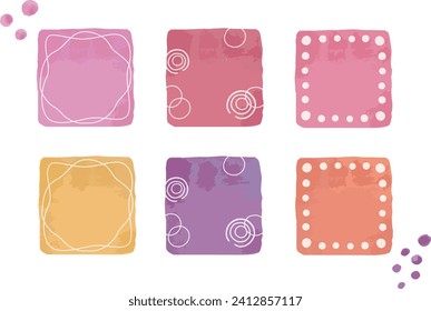 square frame set of pink water images
