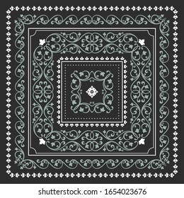 Plantilla de conjunto de marcos cuadrados. Bandana con adorno vintage