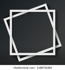 Square frame with shadow on dark background, banner, flyer, advertisement template, vector illustration