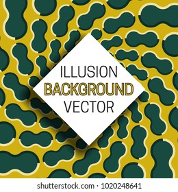Square frame with shadow on illusion background of moving pattern.