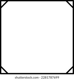 Square frame shape icon, vertical decorative vintage border doodle element for simple banner design in vector illustration.