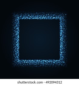 Square frame of shiny particles