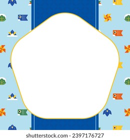 square frame template of Children's Day icon pattern