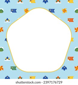 square frame template of Children's Day icon pattern